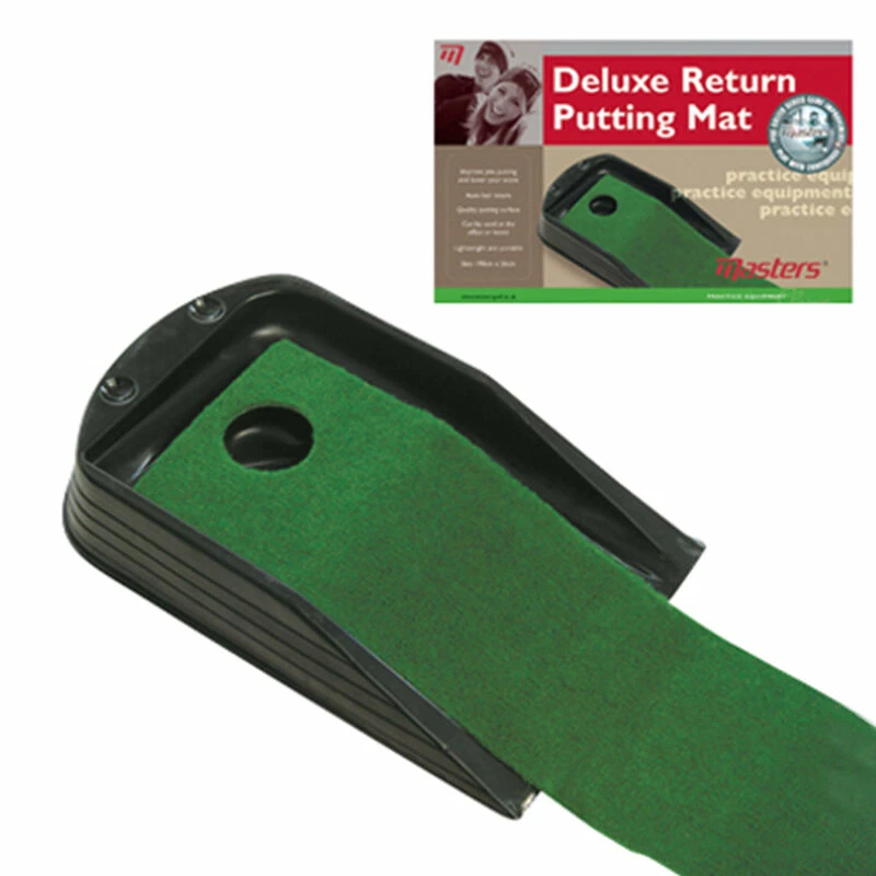 MastersGolf Masters Golf Mens Green Deluxe Return Putting Mat - Image 2