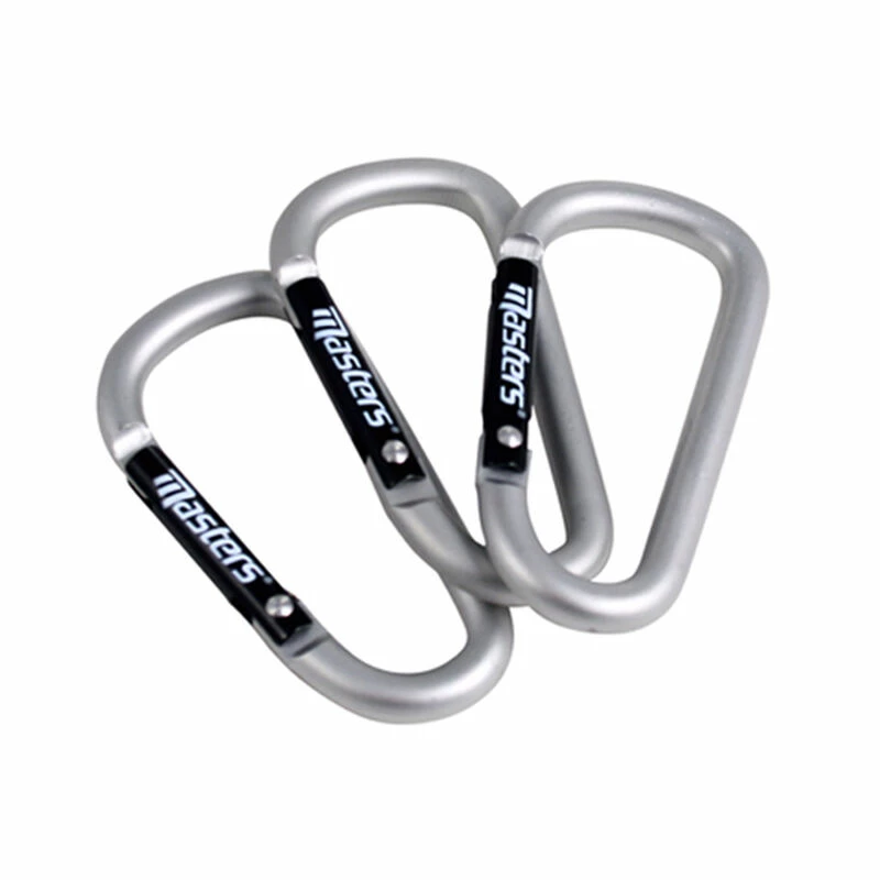 MastersGolf Masters Golf Mens Silver Lightweight Carabiner Clips