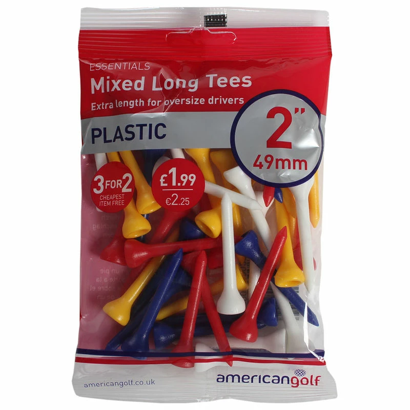 Americangolf AG Essentials Mixed Colour 49mm Plastic Tees - Image 2