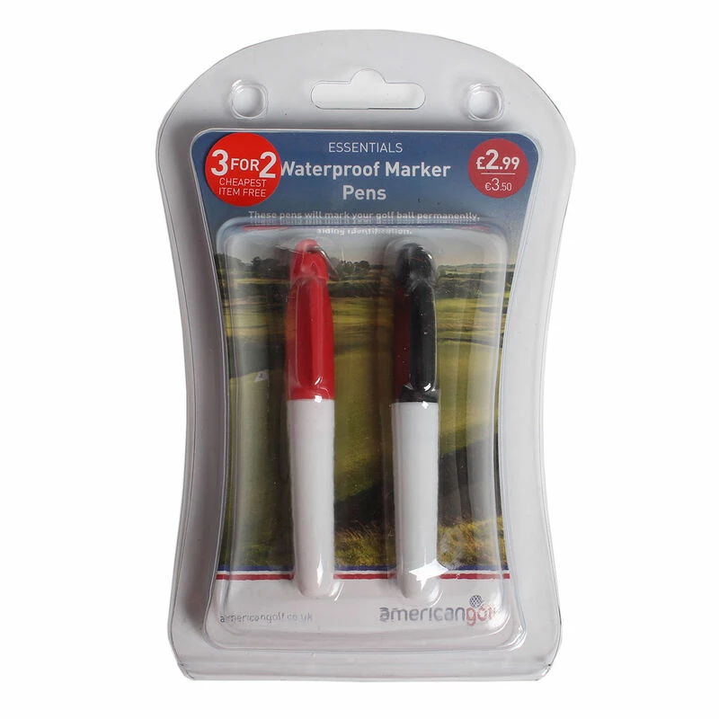 Americangolf American Golf Mens Waterproof AG Essentials Marker Pen 2 Pack