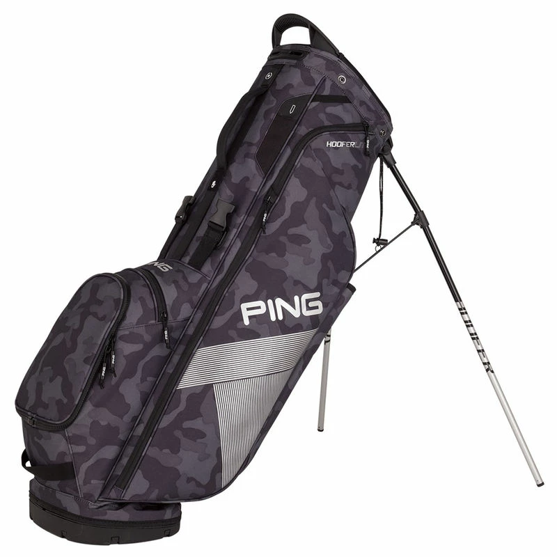 Ping Black Camo And Platinum Grey Lightweight Hoofer Lite Golf Stand Bag