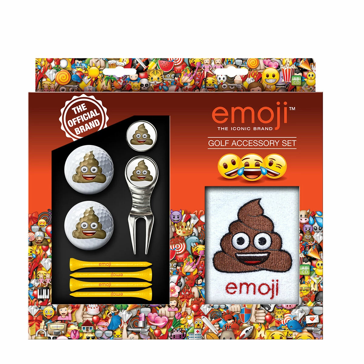 Emoji Brown Plain Golf Accessory Gift Set