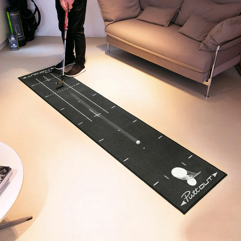 PuttOUT Grey Deluxe Golf Putting Mat - Image 2