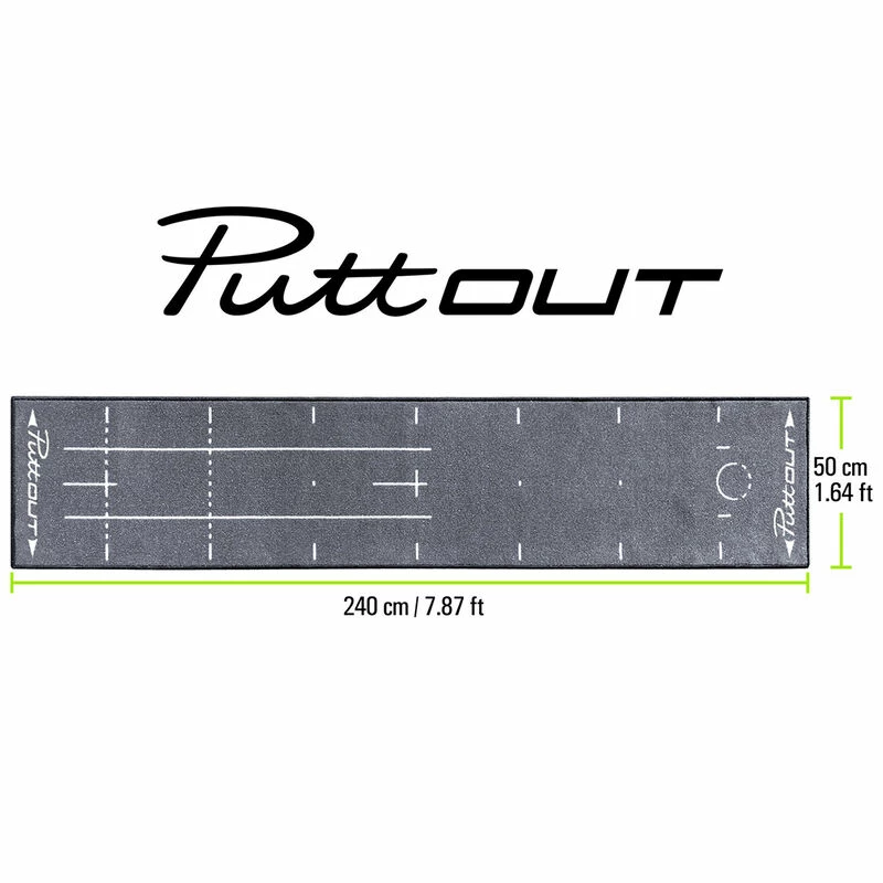 PuttOUT Grey Deluxe Golf Putting Mat - Image 3