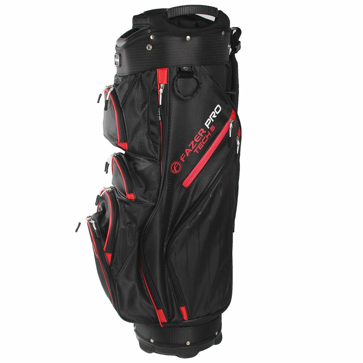 Fazer Mens Black And Red Lightweight Pro Tech-5 Golf Cart Bag