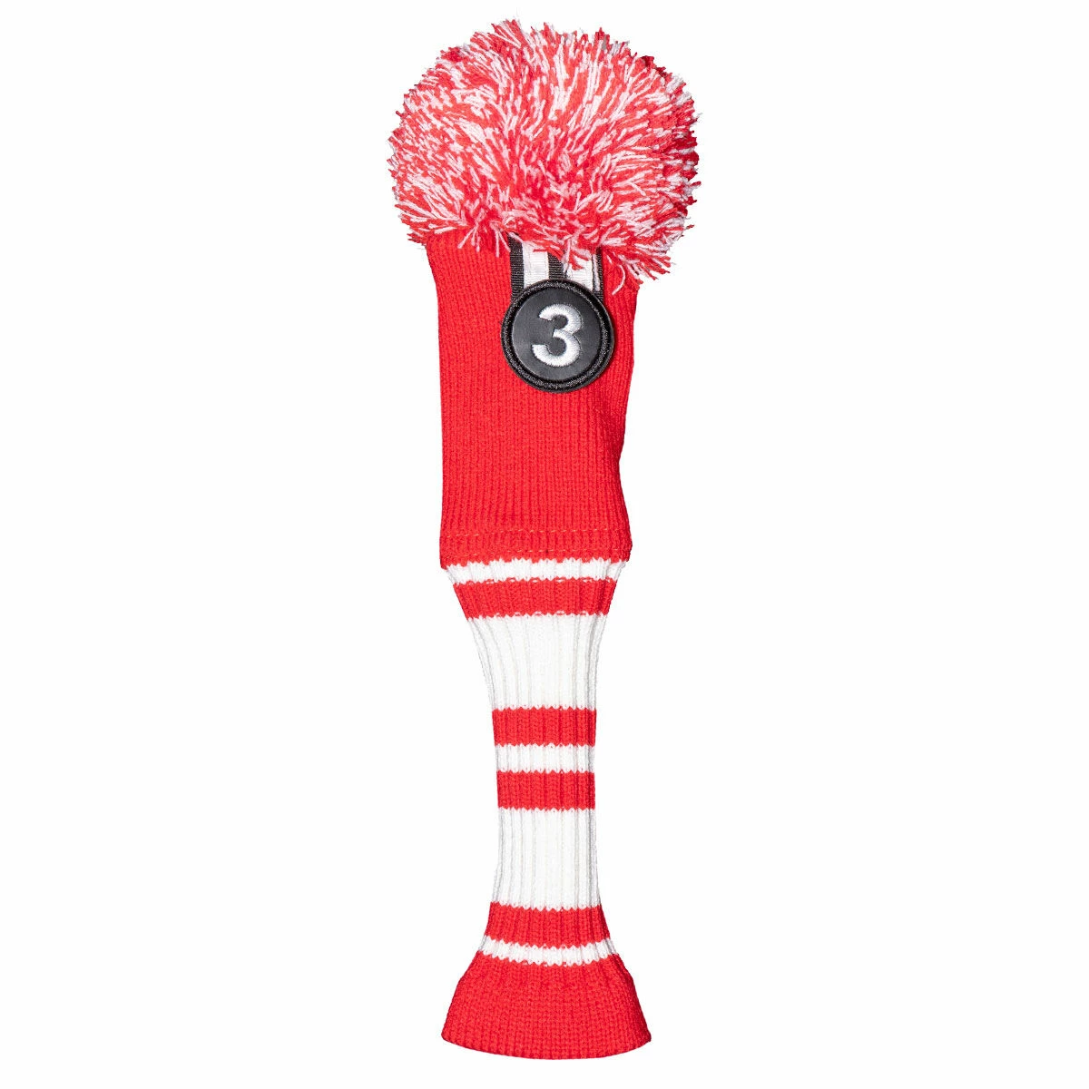Fazer Red And White Pompom Knit Golf Fairway Head Cover