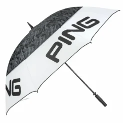 PING Black And White Long Lasting Rain Stripe Print Tour Double Canopy Golf Umbrella