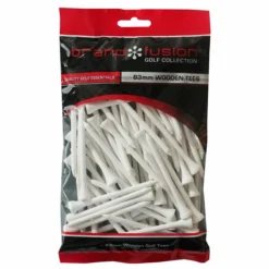 BrandFusion White Wooden Golf Tees 80 Bumper Pack