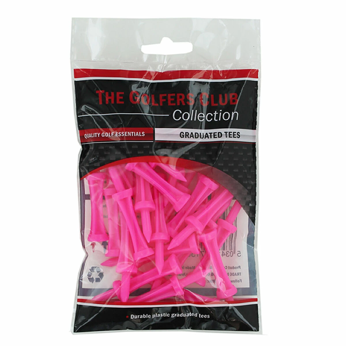 BrandFusion Pink The Golfers Club Pack Of 25 Step Height Golf Tees