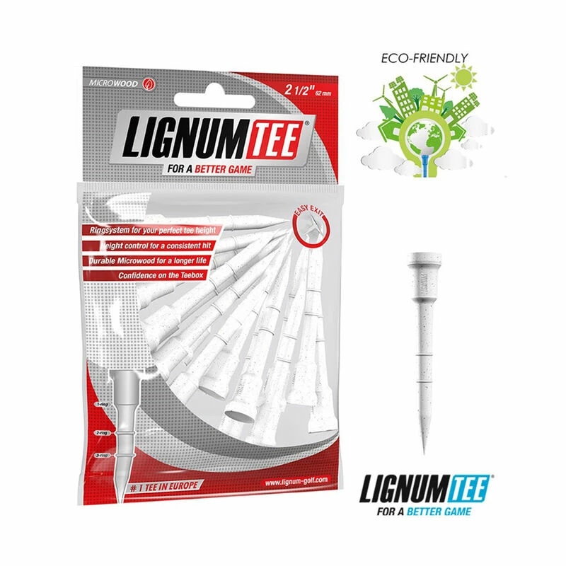 Lignum White Composite Pack Of 16 Wooden Tees - Image 2