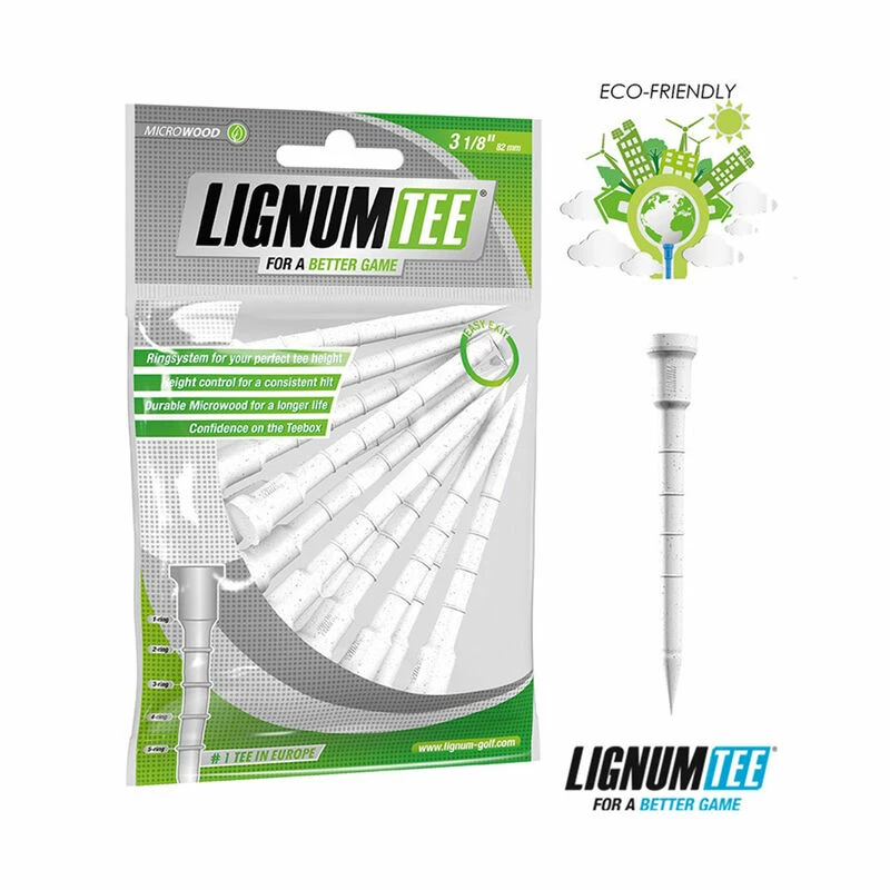 Lignum Composite 82mm Wooden Golf Tees - 12 Pack - Image 2