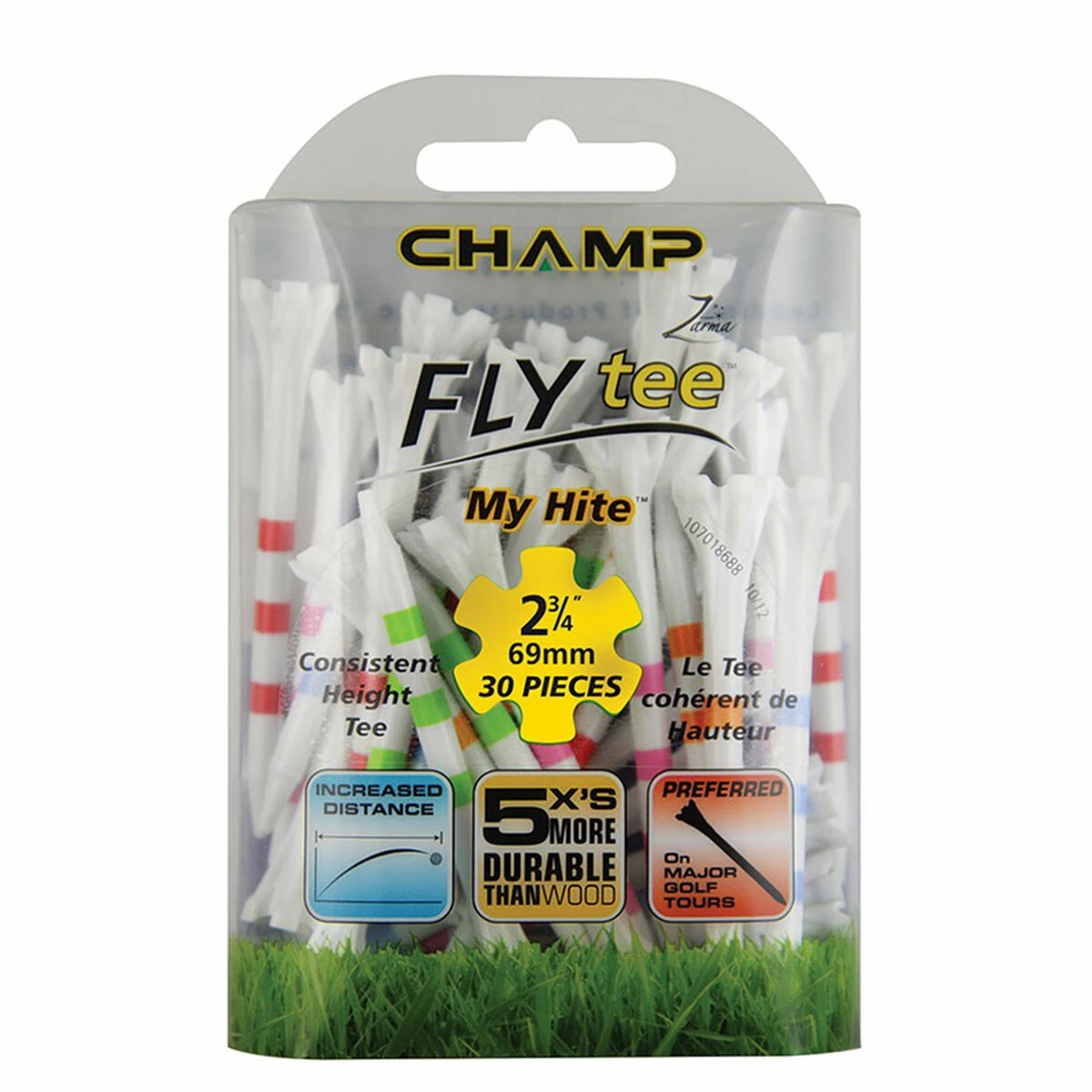 Champ MyHite Fly 69mm Golf Tees - 30 Pack