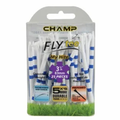 Champ White And Blue Stripe MyHite Fly Pack Of 25 Golf Tees