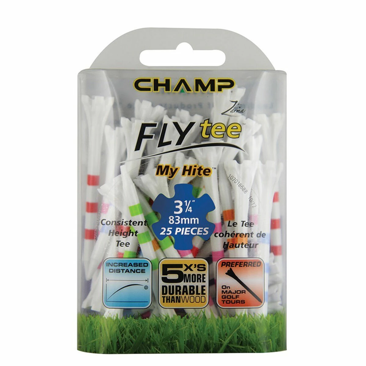 Champ White MyHite Fly Pack Of 25 Golf Tees