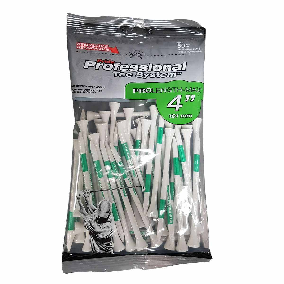 Pride Neutral Green Professional Pack Of 50 Golf Tees