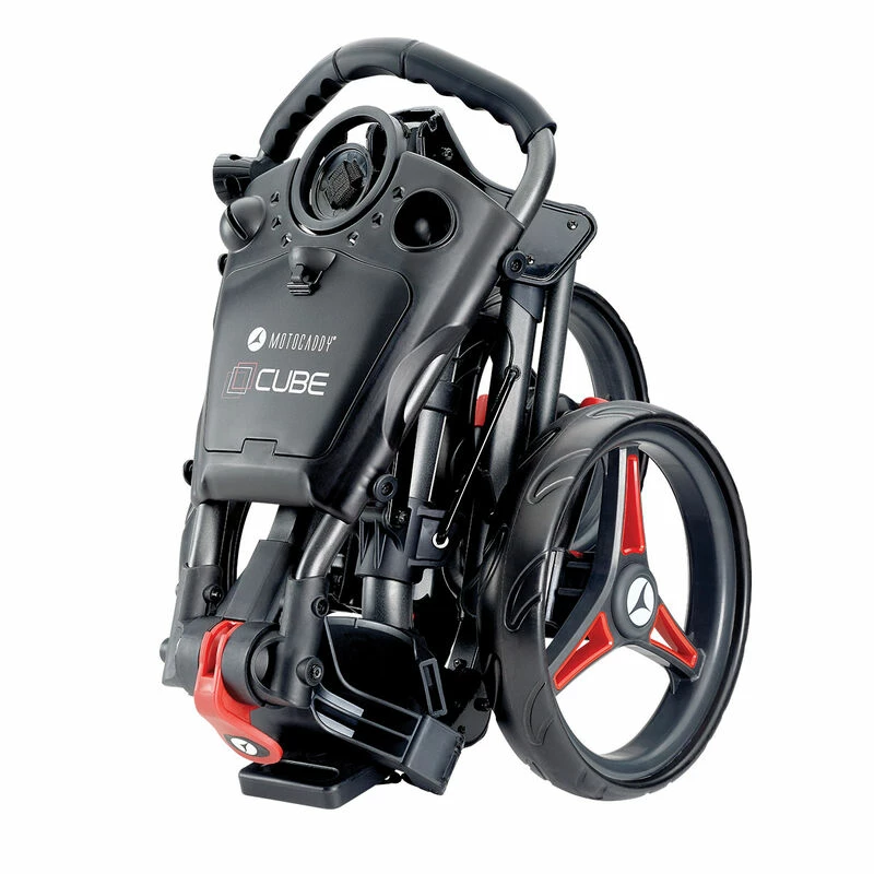 Motocaddy Black Adjustable CUBE Push Golf Trolley 1 Motocaddy Black Adjustable CUBE Push Golf Trolley