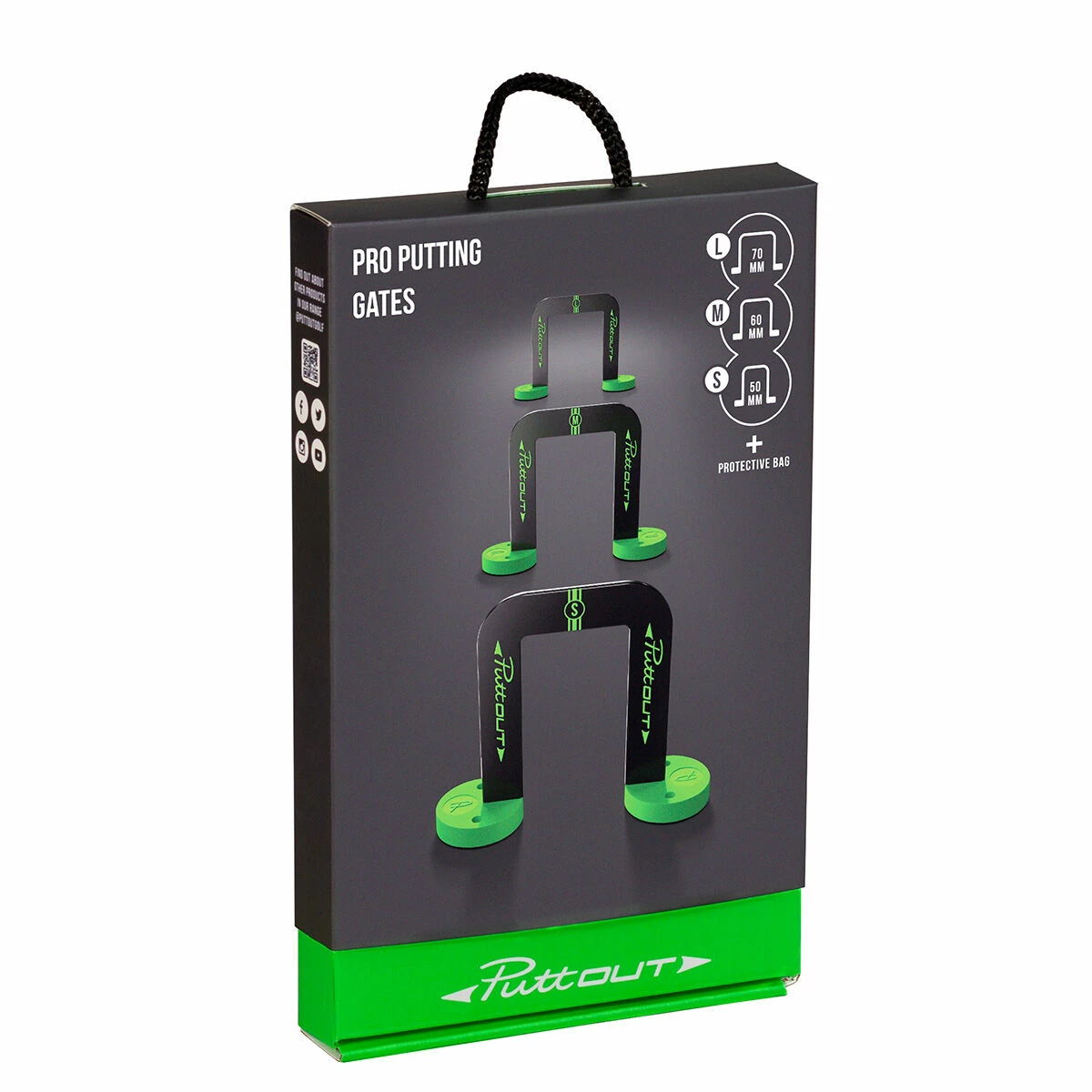 PuttOUT Black And Green Pack Of 3 Golf Pro Gate Set 1 PuttOUT Black And Green Pack Of 3 Golf Pro Gate Set