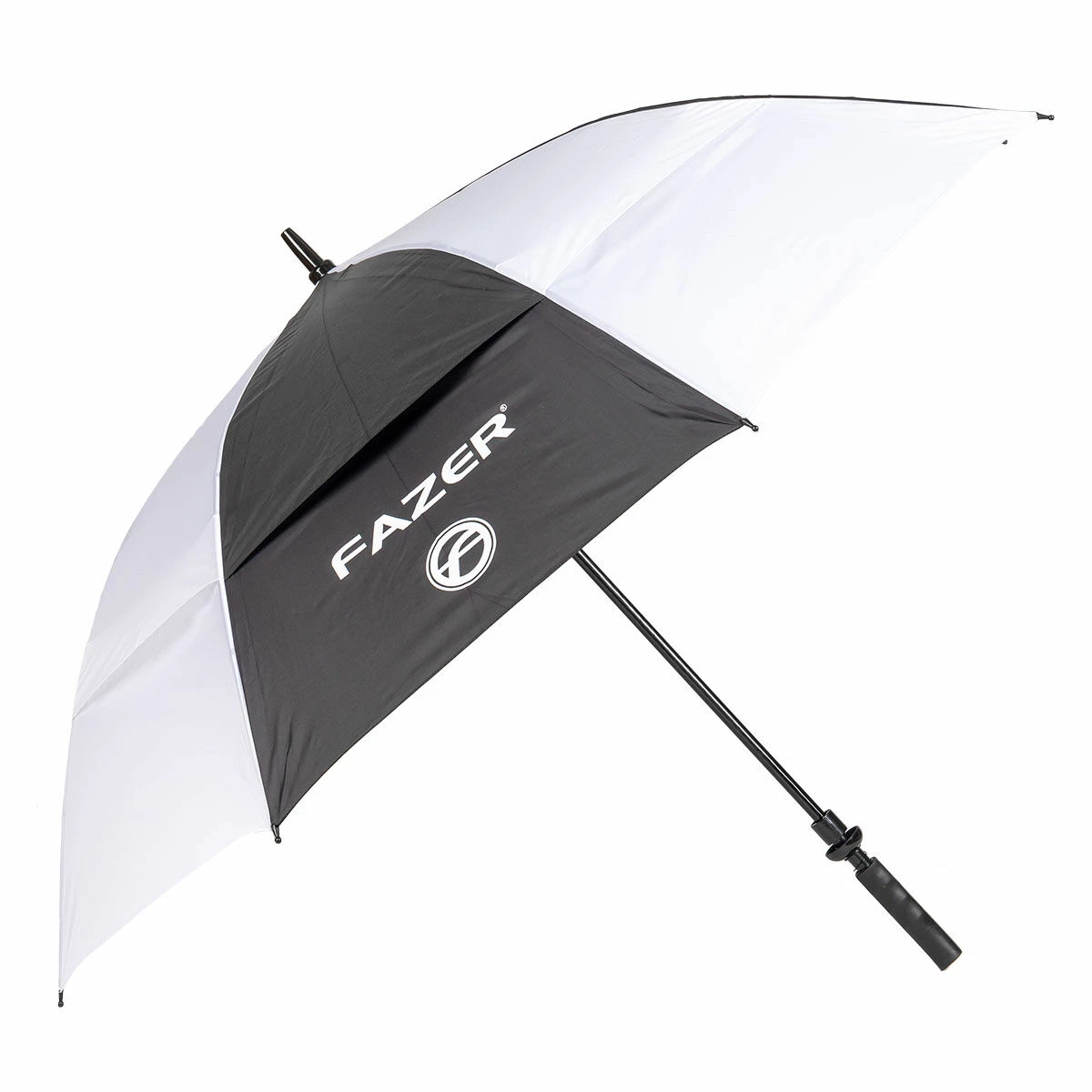 Fazer Black And White Logo Print Dual Canopy Golf Umbrella