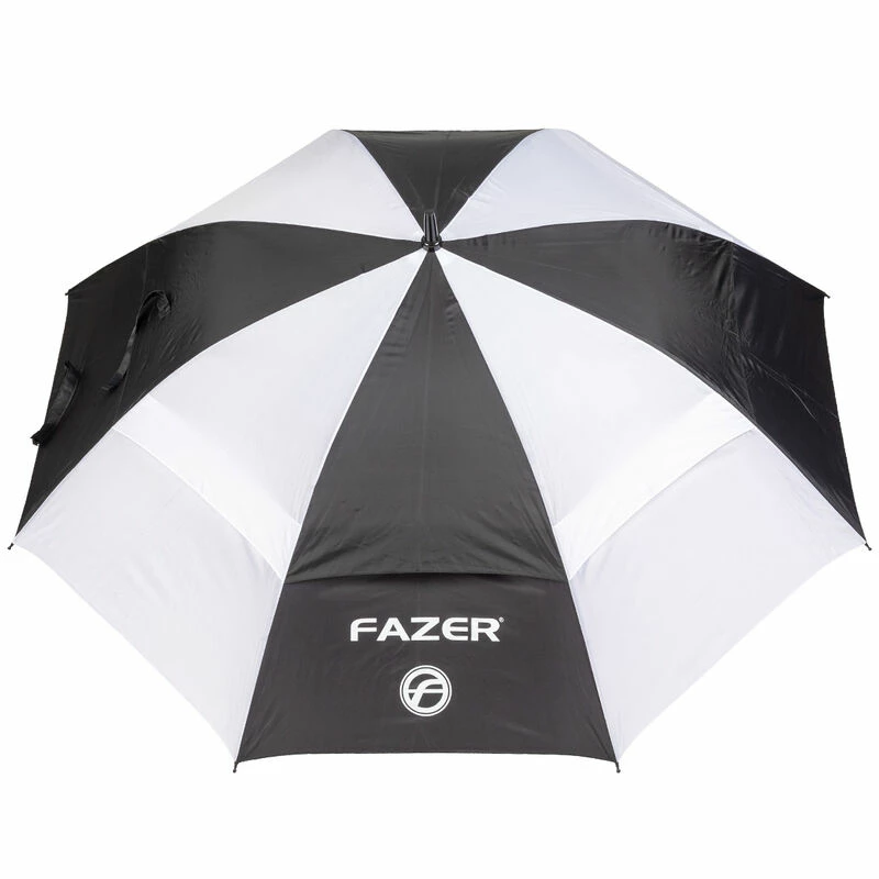 Fazer Black And White Logo Print Dual Canopy Golf Umbrella - Image 2