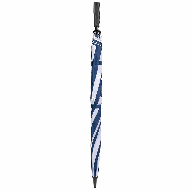 Fazer White And Navy Blue Colour Block Logo Print Dual Canopy Golf Umbrella - Image 4