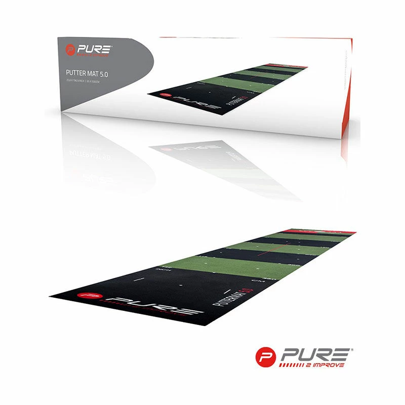 Pure 2 Improve Black And Green Long Lasting 5.0 Putting Golf Mat - Image 3