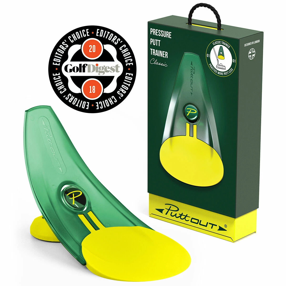 PuttOUT Yellow And Green Pressure Golf Putt Trainer | American Golf