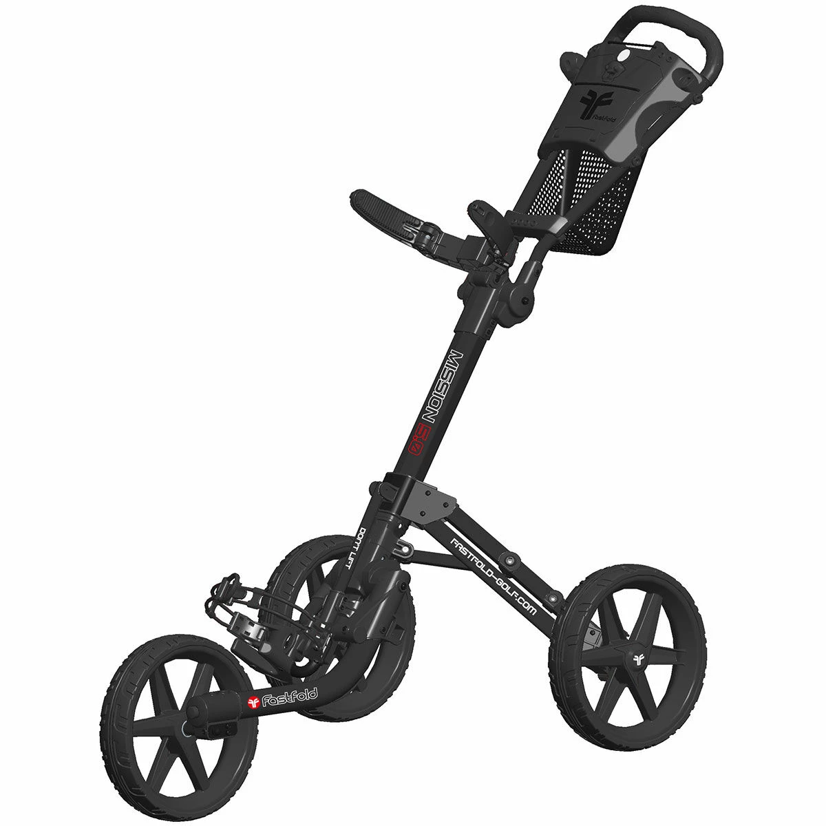 Fast Fold Grey And Black Fastfold Mission 5.0 3 Wheel Push Golf Trolley 1 Fast Fold Grey And Black Fastfold Mission 5.0 3 Wheel Push Golf Trolley
