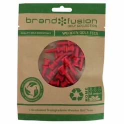 BrandFusion Red Graduated Biodegradable Wooden Golf Tees