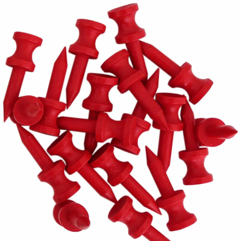 BrandFusion Red Graduated Biodegradable Wooden Golf Tees - Image 2