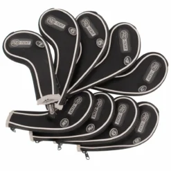PRO TEKT Pro-Tekt Silver And Black Graphite Golf Zip Iron Head Covers | American Golf