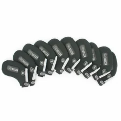 Pro-Tekt Silver And Black 10-Piece Velcro Golf Iron Head Cover Set
