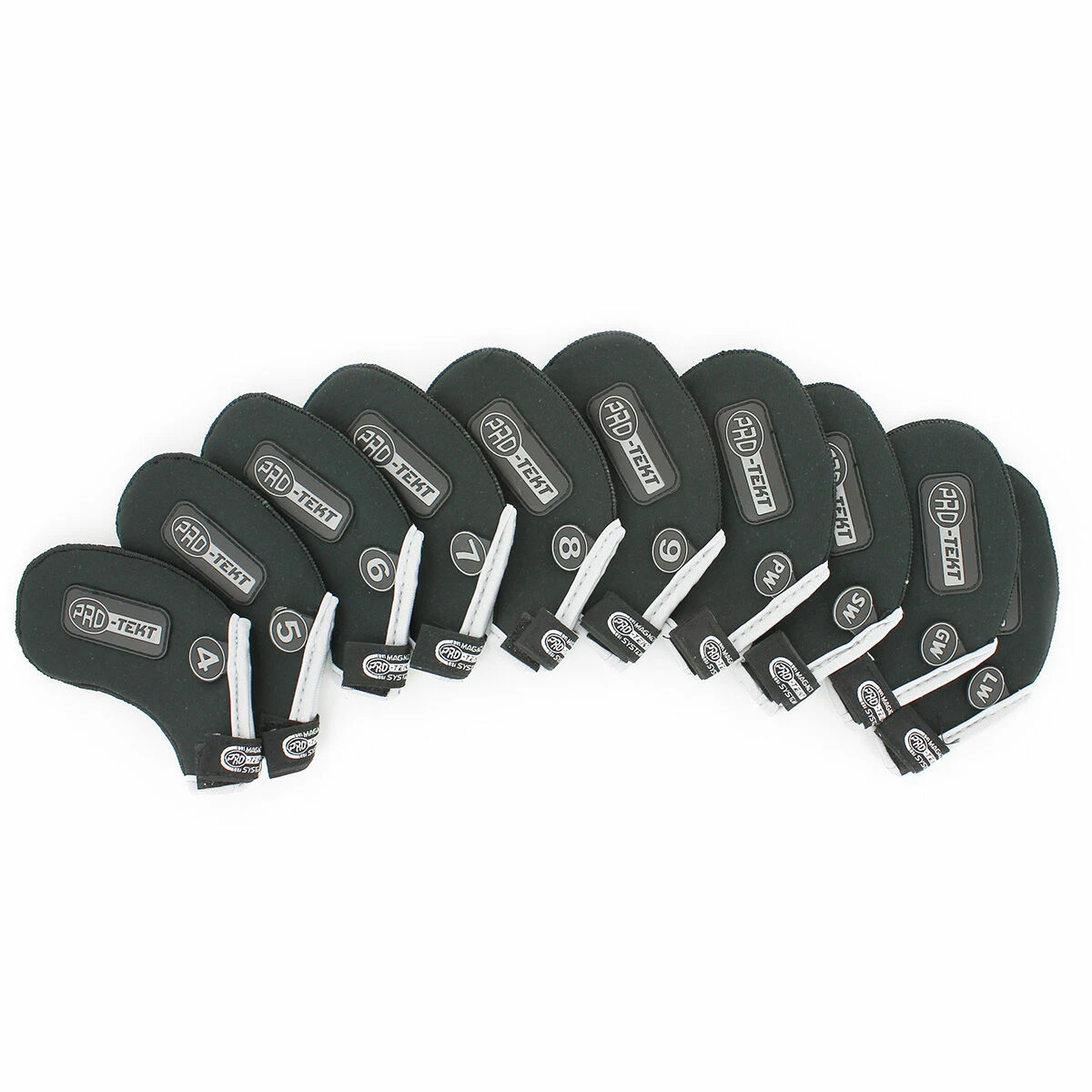 Pro-Tekt Pro Tekt Silver And Black 10-Piece Velcro Golf Iron Head Cover Set