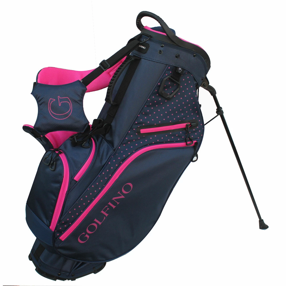 GOLFINO Navy Blue And Pink Lightweight Premium Golf Stand Bag