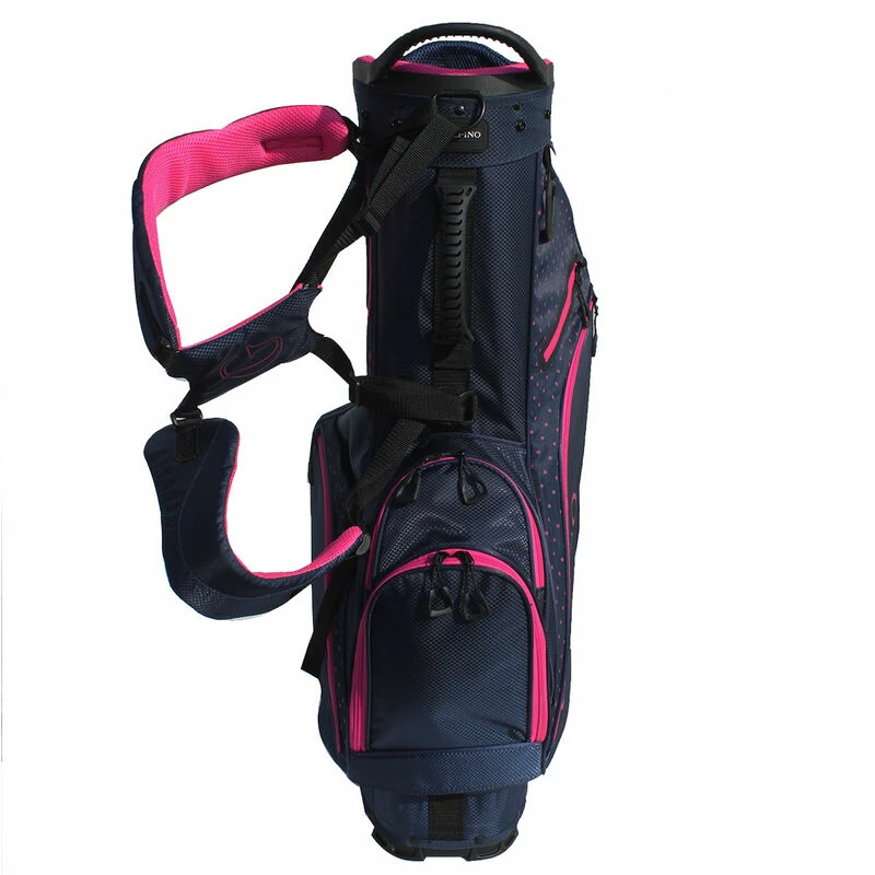 GOLFINO Navy Blue And Pink Lightweight Premium Golf Stand Bag - Image 3