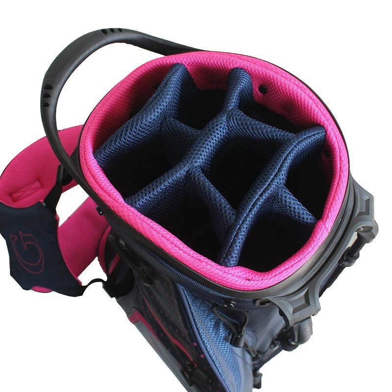 GOLFINO Navy Blue And Pink Lightweight Premium Golf Stand Bag - Image 4