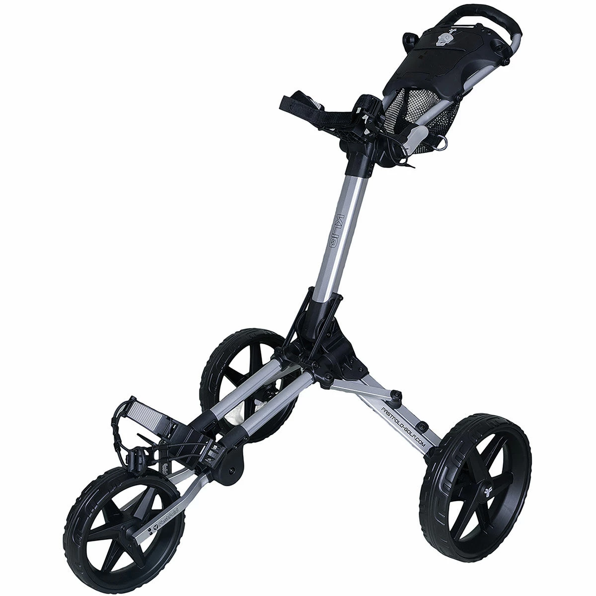 Fast Fold Silver And Black Lightweight Kliq 3 Wheel Push Golf Trolley 1 Fast Fold Silver And Black Lightweight Kliq 3 Wheel Push Golf Trolley