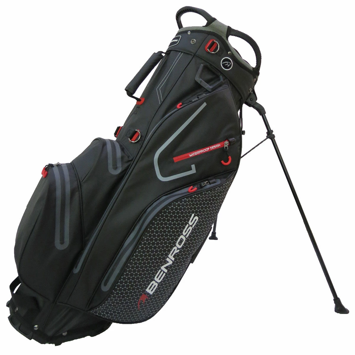 Benross Black And Grey Waterproof PROTEC 2.0 Golf Stand Bag