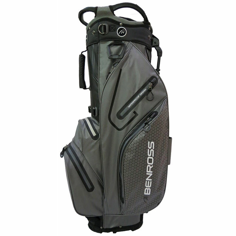 Benross Mens Grey And Black Waterproof PROTEC 2.0 Golf Stand Bag - Image 3