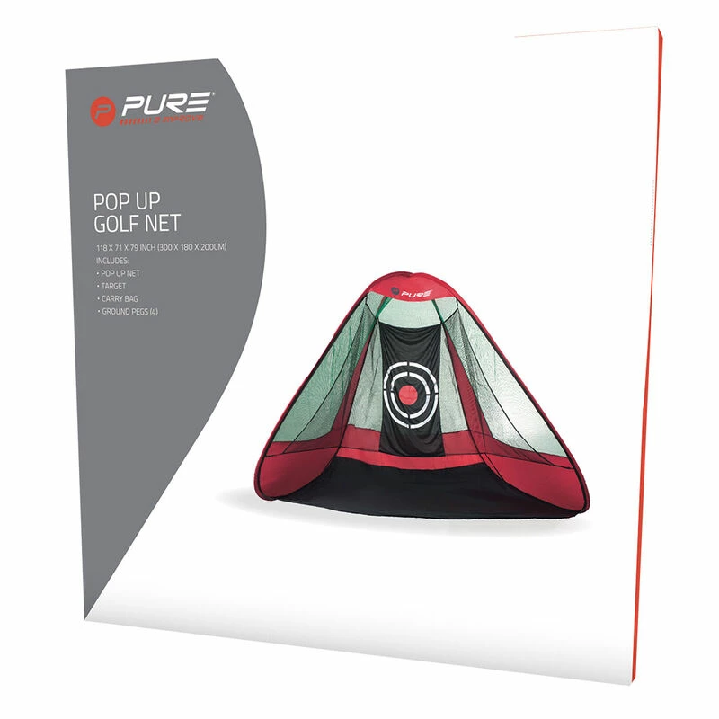 Pure 2 Improve Black And Red Long Lasting Pop-Up Golf Triangle Practice Net - Image 4