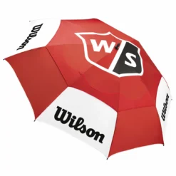 Wilson Staff White And Red Long Lasting Logo Print Tour Umbrella