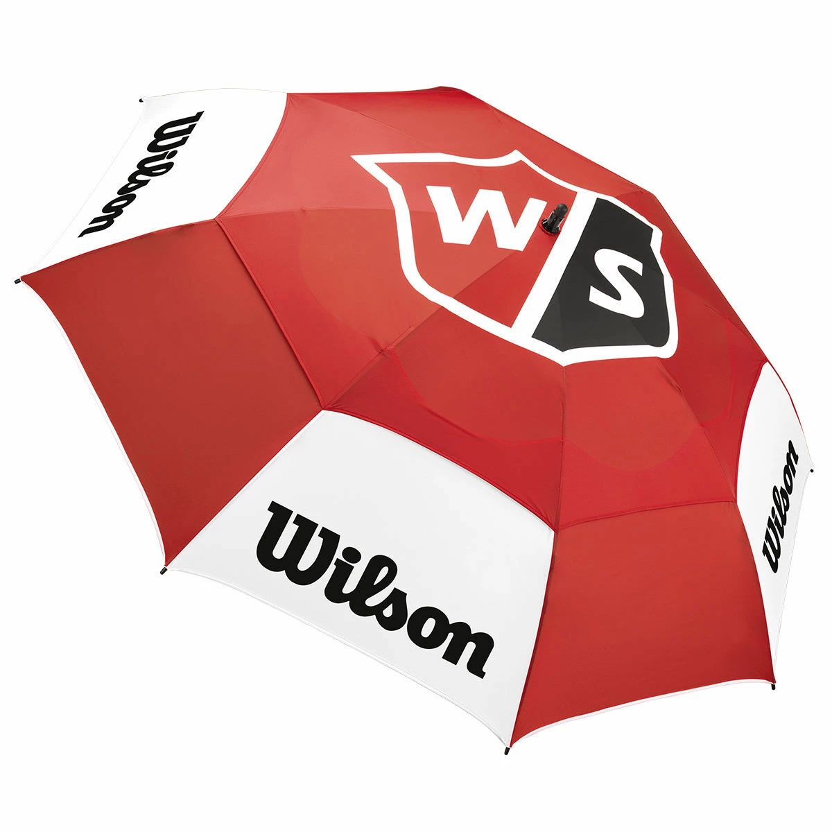 Wilson Staff White And Red Long Lasting Logo Print Tour Umbrella