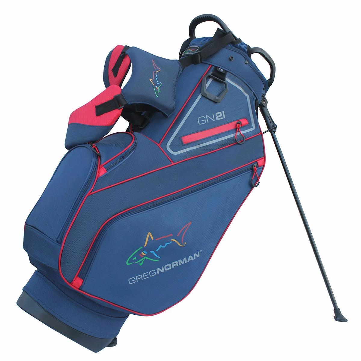 Greg Norman Mens Navy White And Red Golf Stand Bag
