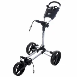 Fast Fold Silver And Black Lightweight Slim 3-Wheel Push Golf Trolley