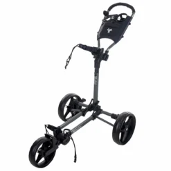 Fast Fold Grey And Black Lightweight Slim 3-Wheel Push Golf Trolley