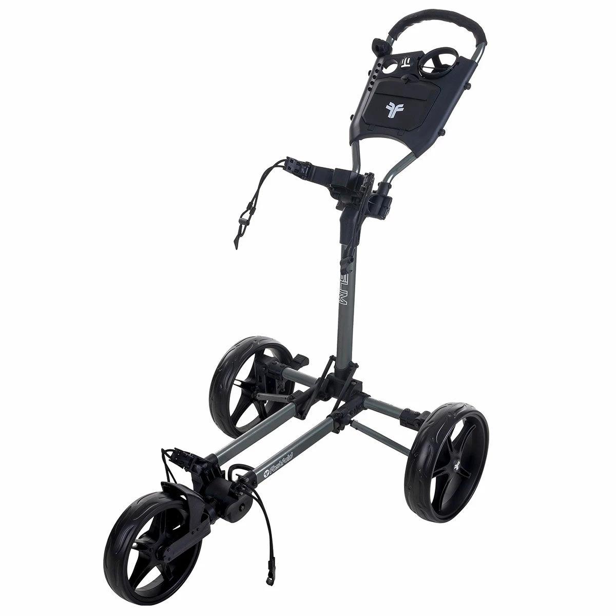Fast Fold Grey And Black Lightweight Slim 3-Wheel Push Golf Trolley