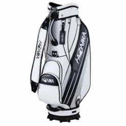 Honma Mens White And Black Plain Sport Caddy Golf Cart Bag