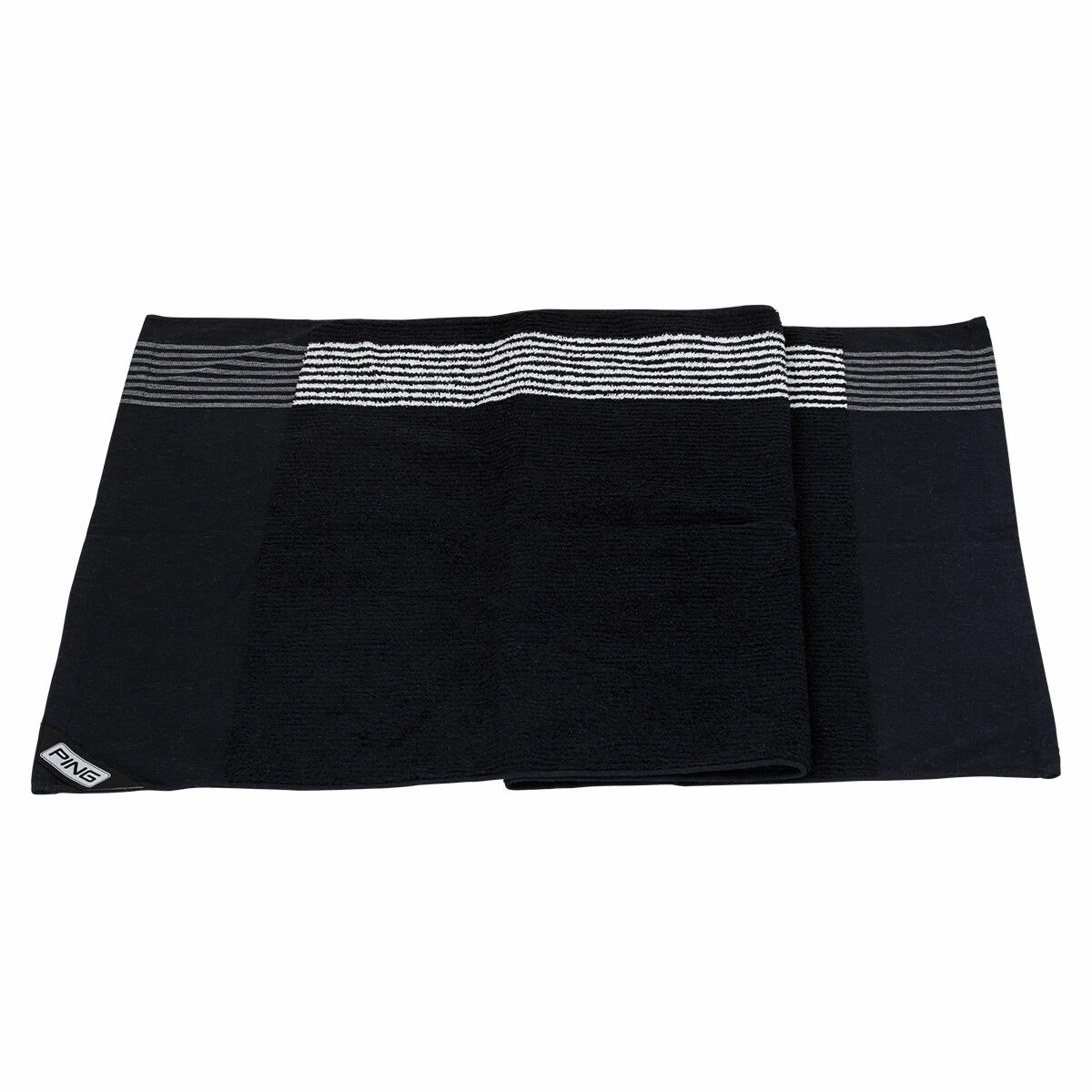 Ping Black Colour Block 214 Players Golf Towel| American Golf